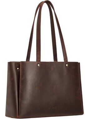Genuine Leather Tote Bag for Women | Large Shoulder Handbag for Work & Travel
